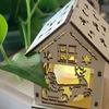 Multicolored LED Light Up Wooden Christmas Cabin Ornament for Tree Decorating Party Homes Decoration