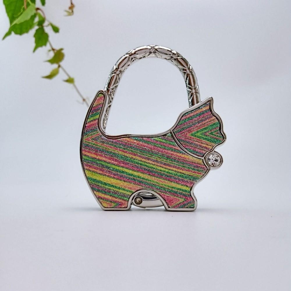 NEW Cute Shape Cat Handbag Hook Foldable Portable Folding Bag Hook Alloy Material Lovely Design Table Edge Hook Home Decoration