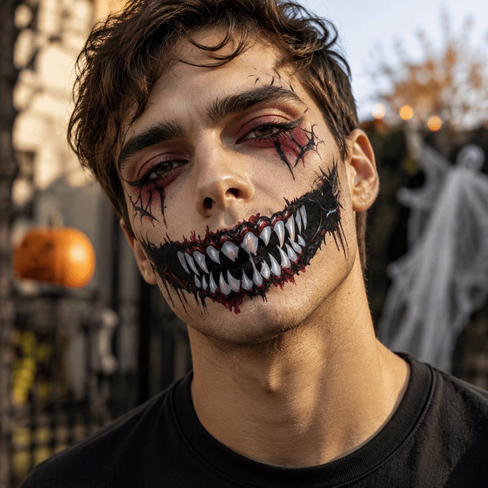 Fake Halloween Tattoo Sticker Scary Bloodiness Temporary Scar Stickers Haunted House