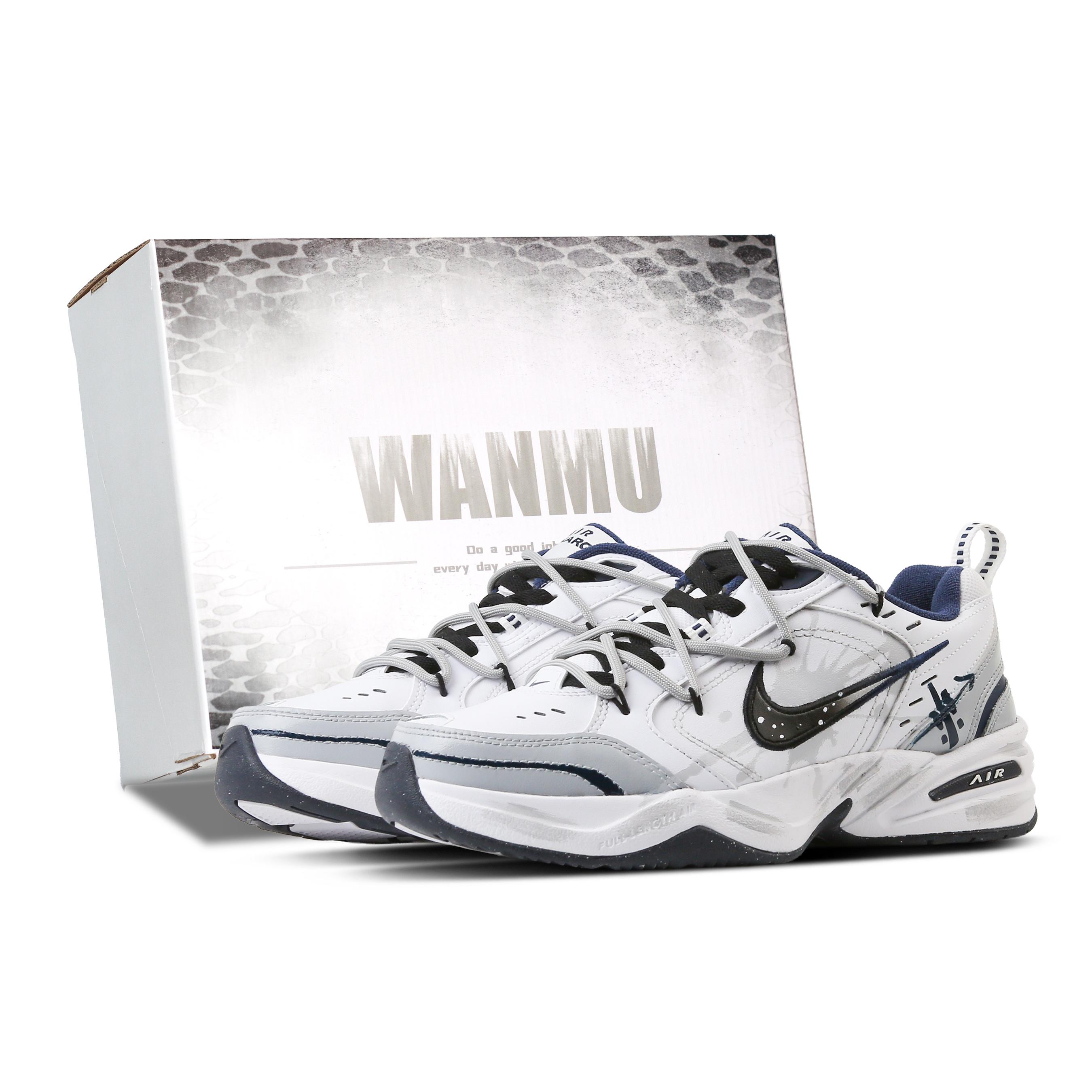 

Nike Air Monarch 4 Exploration Trail Low top Chunky Sneakers Unisex White Gray 415445-102(Team686-) 43