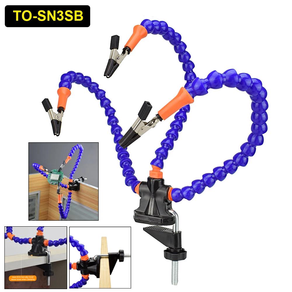 "Toolour 3/4/5-Arm Soldering Helping Hand - Adjustable Third Hand Tool with Desk Clamp & PCB Holder"