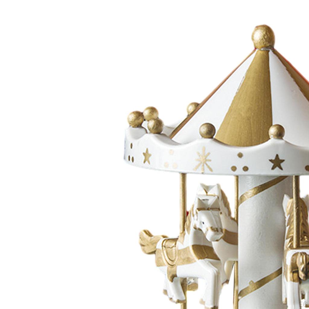 Weihnachten Holz Karussell Spieluhr Ornament dekorative drehen Pferd geformt für Urlaub Dekoration