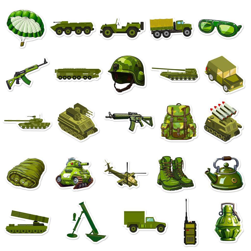 50 New Military Tank Products, Personalized and Independent DIY Water Cup, Laptop Suitcase Stickers, Waterproof Stickers