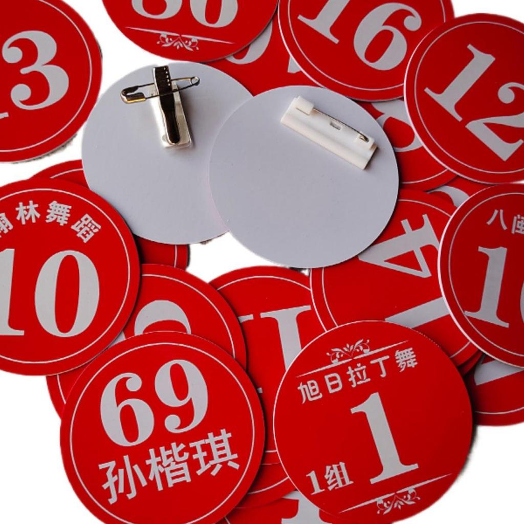 Live Grading Dance Competition Number and Pin Name Tag for Performance and Catwalk Activities