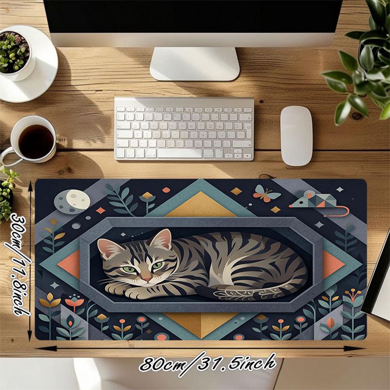 Cat Dream Xl Gaming Mouse Pad Nonslip Rubber Base Stitched Edge Waterproof Desk Mat For Pc Laptop Gamer Office Computer Accessories C927162