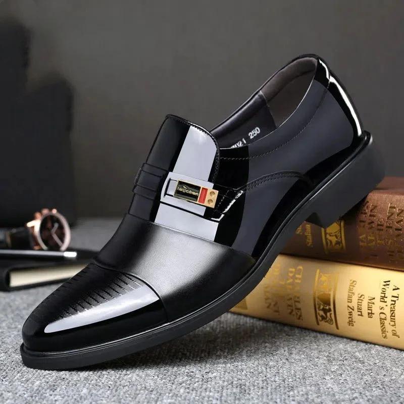 Black Men's Formal Shoes Spring Autumn Pointed Toe Brown Social Shoe Male Cheap Liquidation Casual Business Suit Low Price Party
