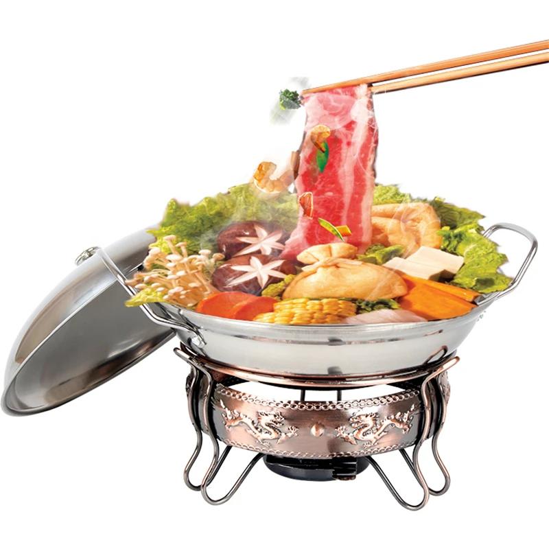 Outdoor lamp solid liquid restaurant tableware stainless steel portable furnace hotpot pots cooking Alcohol stove small hot pot