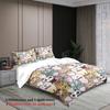 3Pcs Bear Bowknot Bedding Sets 3D Printed Cute Cartoon Bear Dormitory Twin Size For Students Duvet Cover Sets With 2Pillowcases