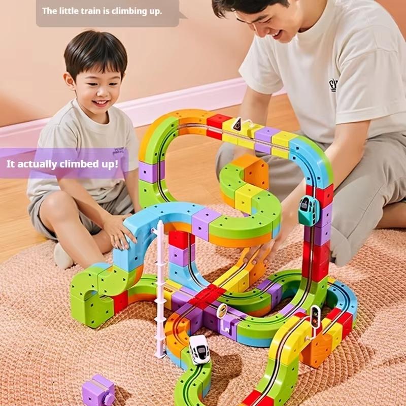 New Montessori Toy Latest Educational Toys Assembly Magic Track Train Set Children'S Toys Non-Remote Control Rail Car Gift Box