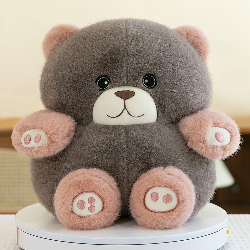 Schattig Rond Pluche Beer Speelgoed Zacht Knuffeldier Pluizig Pluche Kussen Schattige Teddybeer Voor Volwassenen Verjaardagscadeau Creativiteit Pluizig 25cm