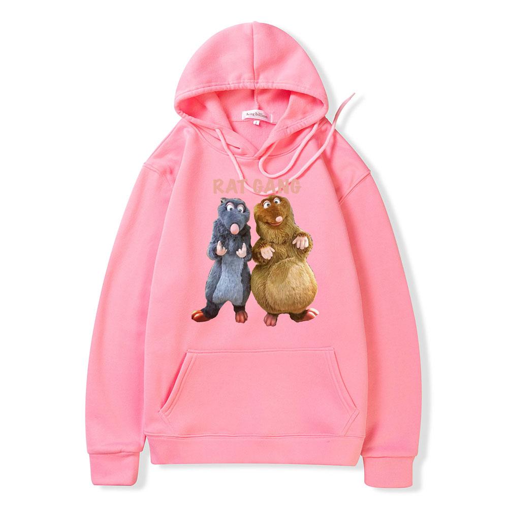 Funny Rat Gang Hoodie Ratatouille Remy and Emile Graphic Sweatshirt Kawaii Cute Mouse Print Hoodies Men Women Oversized Pullover