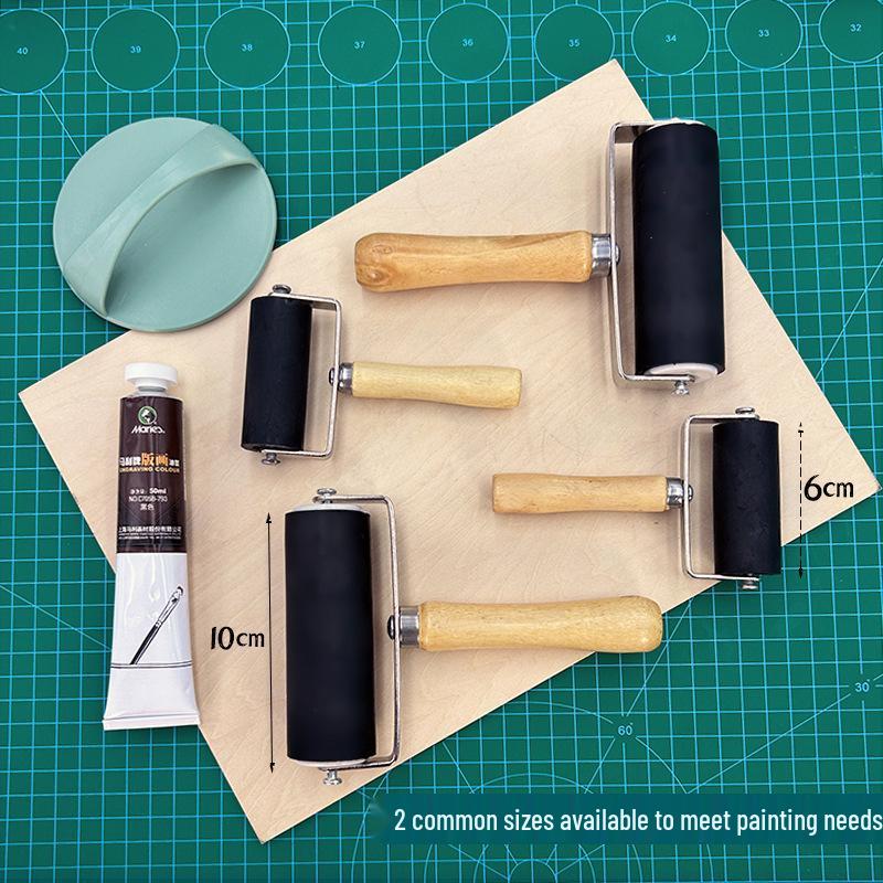 Art Rubber Ink Roller Brush 6cm - Printmaking & Painting Tool