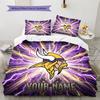 Custom Name Minnesota Vikings2 Pattern Bedding Quilt Set  Home Decoration  Gift (1 * duvet cover + 2 * pillowcase  without core)