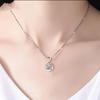 Classic White Gold Four-Leaf Clover and Rose Pendant Necklace for Women