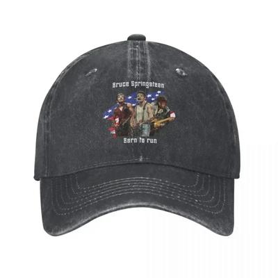 Czapki z daszkiem Bruce Springsteen Born In The USA Merch Styl Unisex Vintage Postarzana Bawełna Rockowa Kaszkietówka Tata Kapelusz