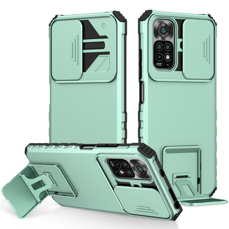 Slide Lens Case for Xiaomi Redmi Note 11S Note11 4G Hybrid Armor Shockproof Kickstand Cover For Redmi Note 11 Pro Cases
