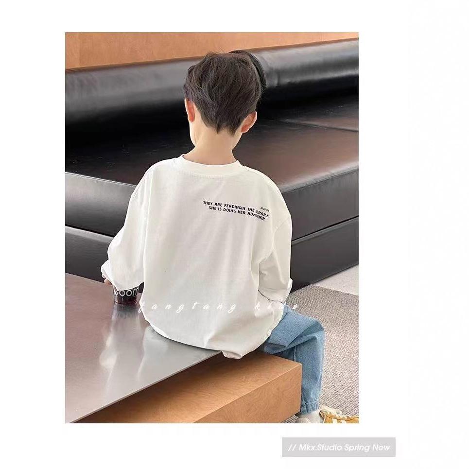 Boys Cotton Long Sleeve T Shirt Spring Autumn Casual Base Layer Top Kids Comfortable Tee