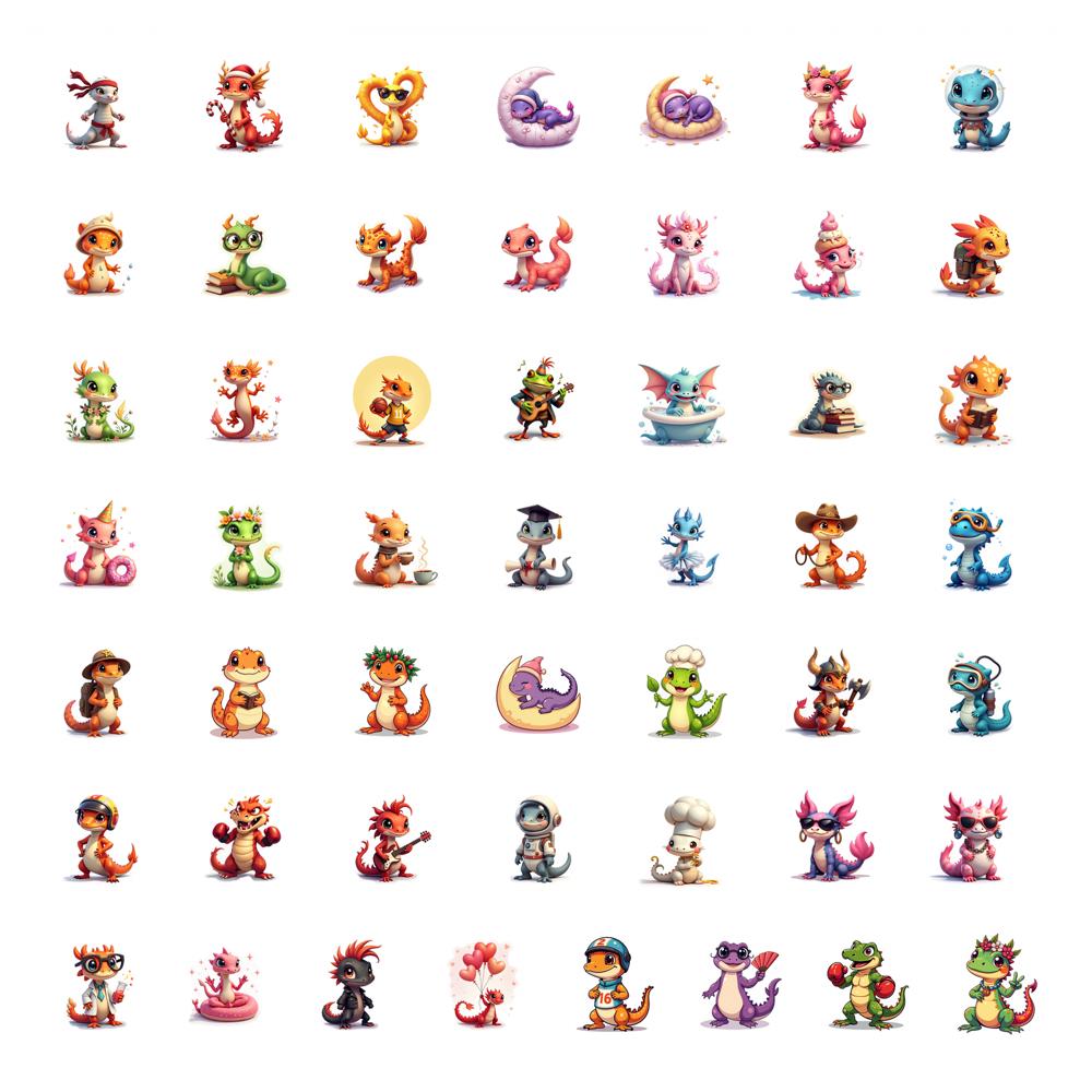 50pcs Decals Numbered Stickers Stickers Stationery Stickers For Laptop Suitcase