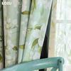 1PC LOZUJOJU Fashionable and Versatile Gardenia Green Printed Curtains Full Blackout Curtains for Bedroom Living Room Balcony Window for Home Decor