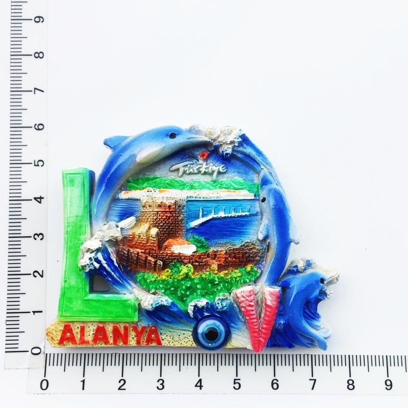 Turkey Fridge Magnet Souvenir Kemer Alanya Antalya Resin Magnets for The Refrigerator Magnetic Stickers Gifts Home Decoration