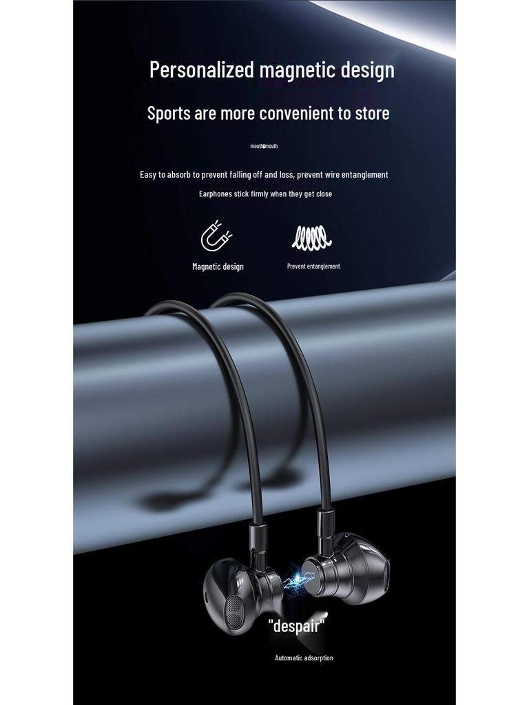 New Wireless Hanging Neck Earphones with Digital Display, Long Battery Life, and Sports Design for K Song