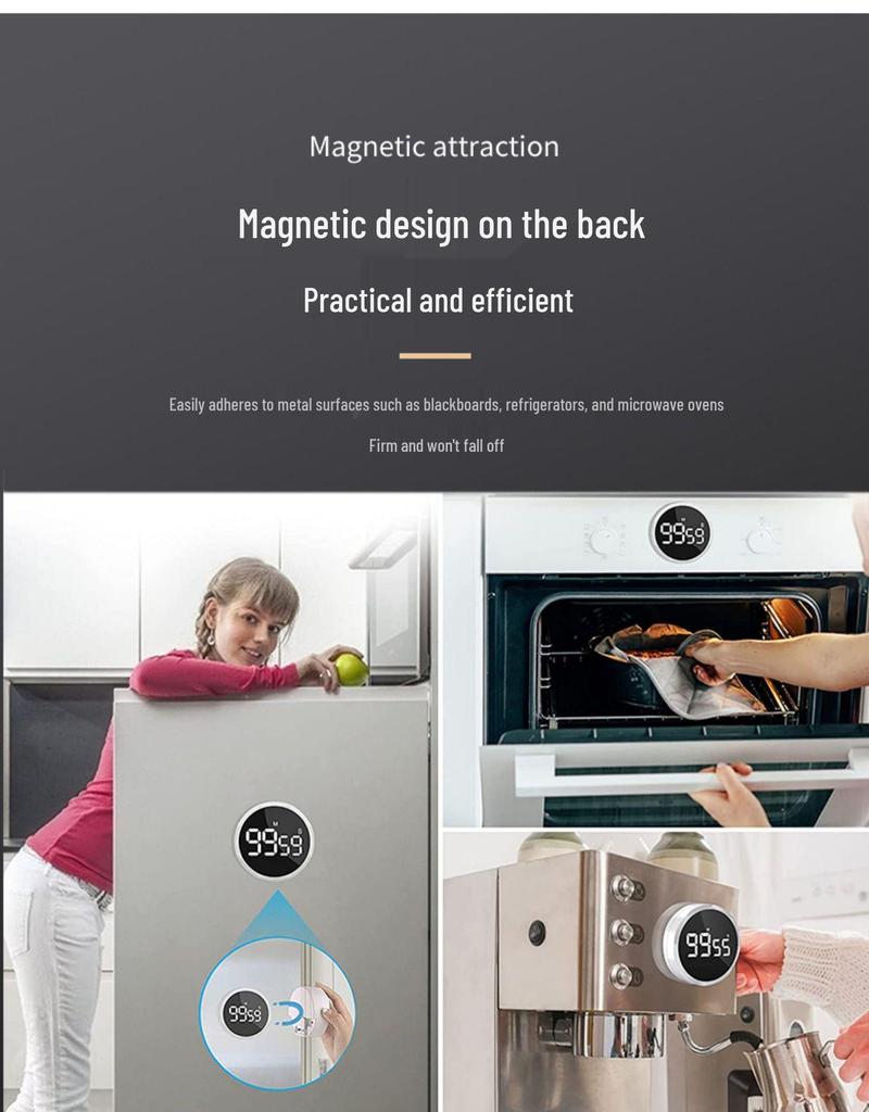 Rotating 05-Tile Timer: Student Study & Cooking Alarm Clock with Rechargeable Feature.