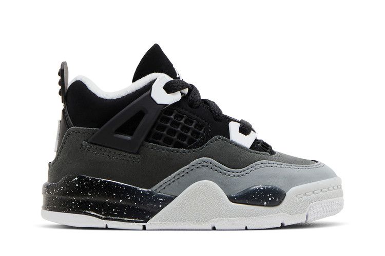 Adidași pentru copii Nike Jordan 4 Retro Fear (2024) (TD) Negru/Alb/Antracit/Negru/Pure Platină