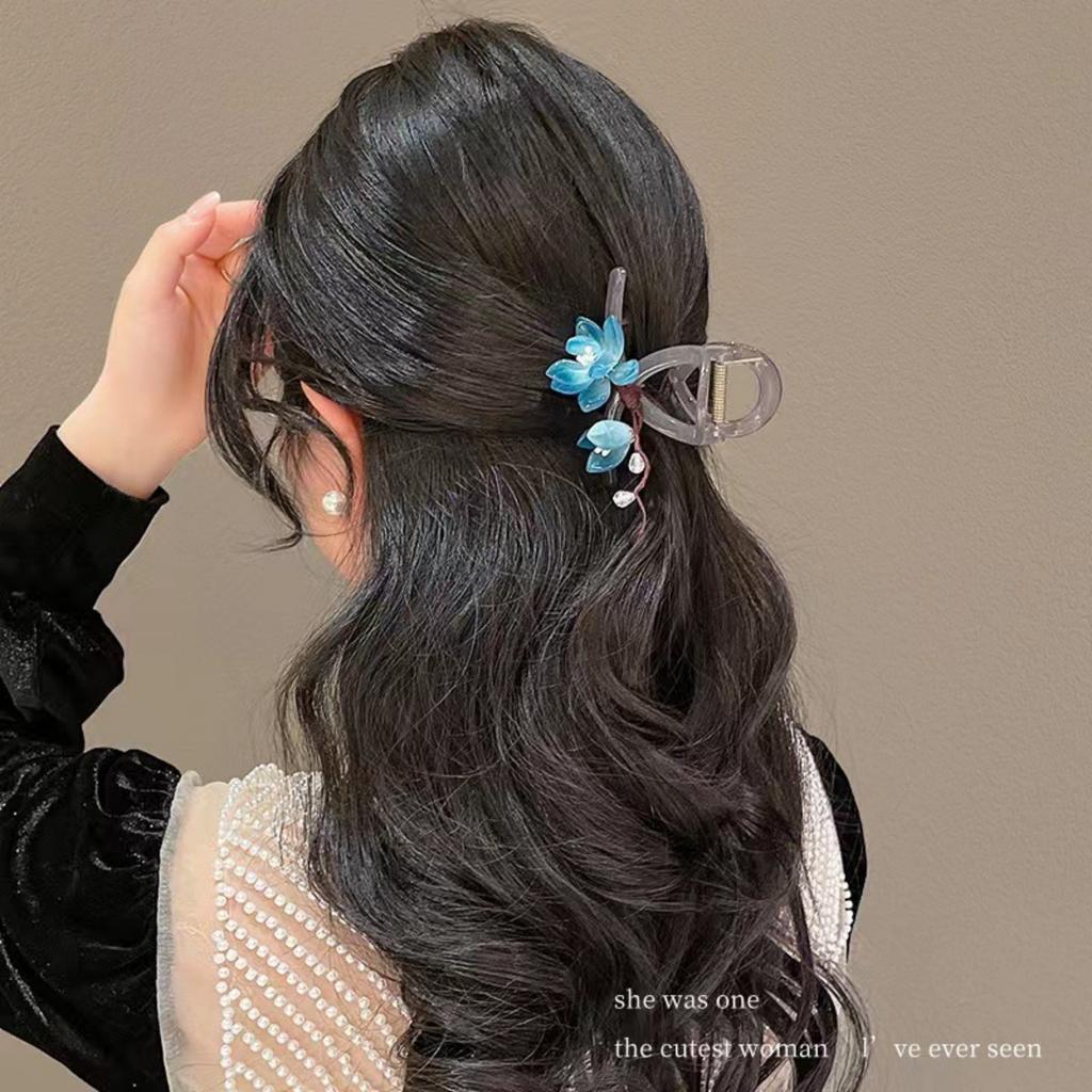 Nouvelle Pince à Cheveux Fleur Pour Femmes Élégante Style Chinois Magnolia Feuille de Bambou Fleur de Pêcher Pinces à Cheveux Été Plage Griffes de Requin