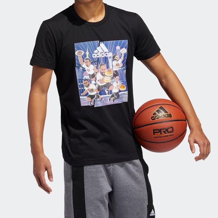Adidas Shanghai Tee Basketball Sports Short Sleeve T-Shirt Men Tops Black GE1058
