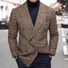 Men Blazer Slim Fit Turndown Collar Solid Color Streetwear Autumn Winter British Style Buttons Suit Jacket Coat for Office