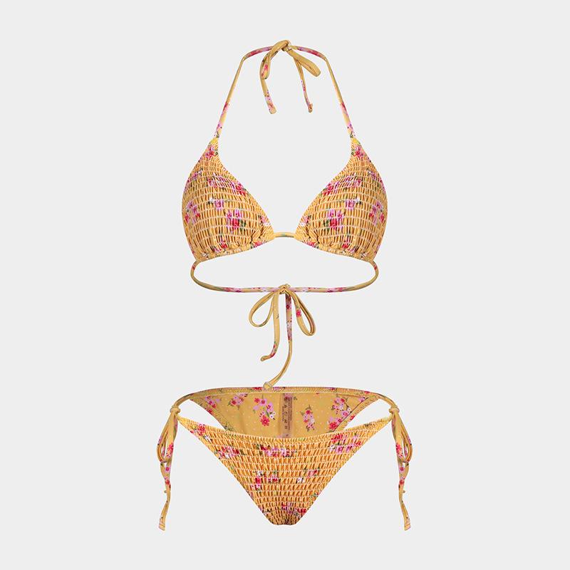 

TS JYL-BK044 Retro Print One-Piece Swimsuit, Blue White Porcelain Style Beach Swimwear S nadeshiko рожевий колір