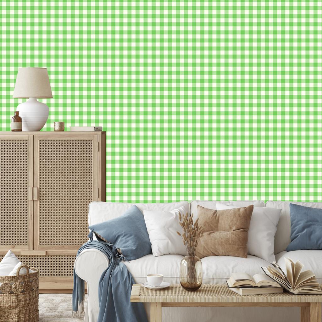 Mint and lime fabric pattern wallpaper for living room and bedroom 50x1000