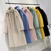 Winter Frauen Hohe Qualität Faux Nerz Pelzmantel Luxus Lange Pelzmantel Lose Revers Mantel Dicke Warme Plus Größe Weibliche plüsch Mäntel