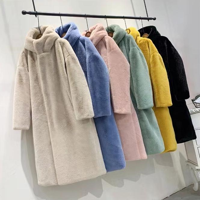 Winter Women High Quality Faux Mink Fur Coat Luxury Long Fur Coat Loose Lapel OverCoat Thick Warm Plus Size Female Plush Coats