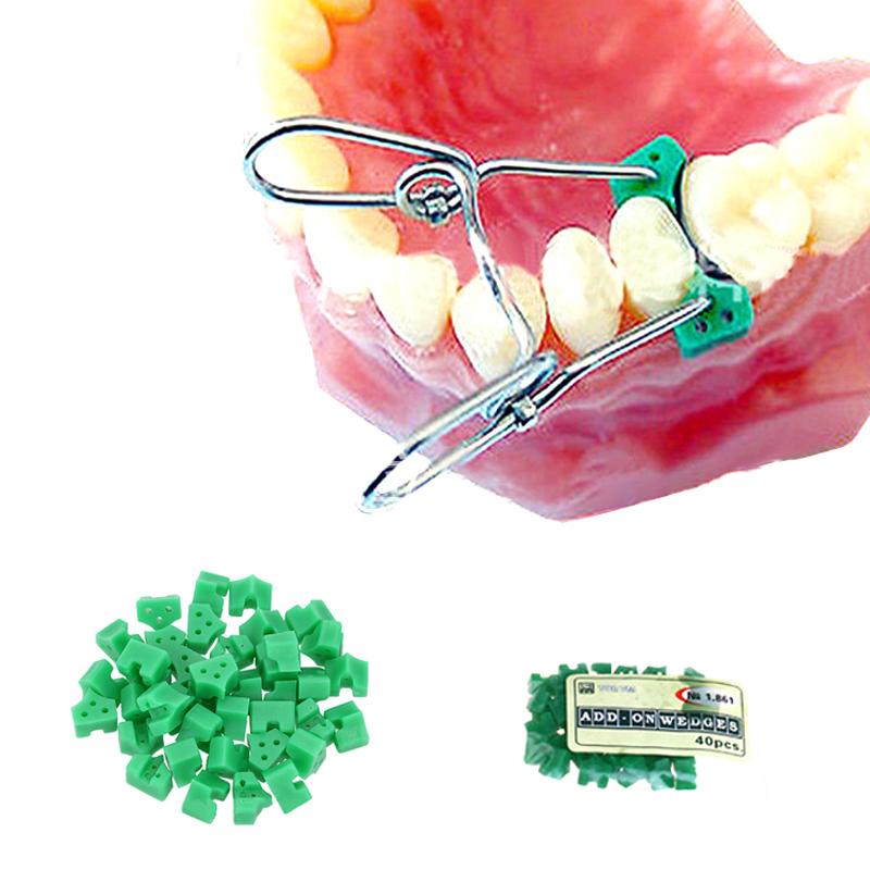 40Pcs Dental Add-On Wedges For Teeth Filling Use Rubber Silicone Sectional Contoured Dentistry Restoration Materials