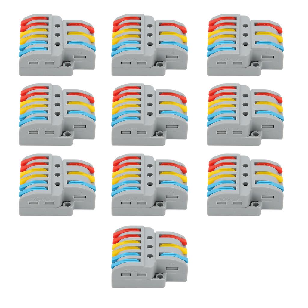 10Pcs Wire Block Clamp Terminal 3?in?6?out Color Quick Wiring Electrical Connectors LT?633