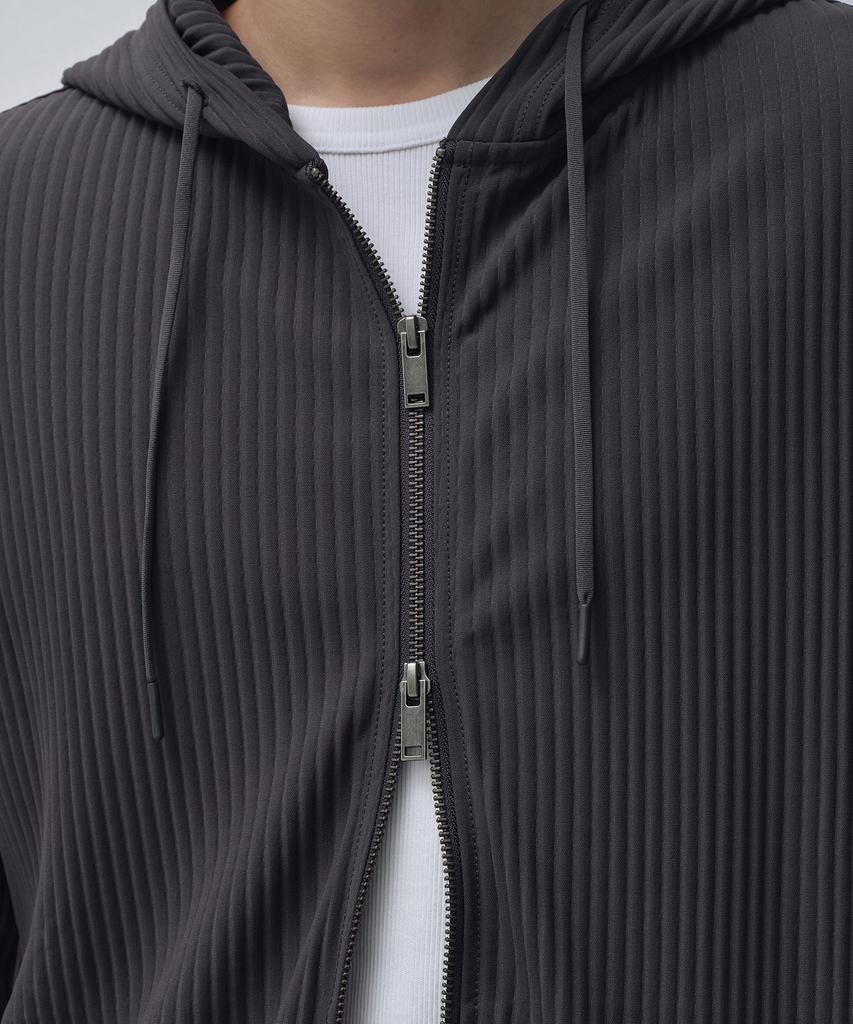 Musinsa Standard Pleated Hooded Zip-Up [Gray]