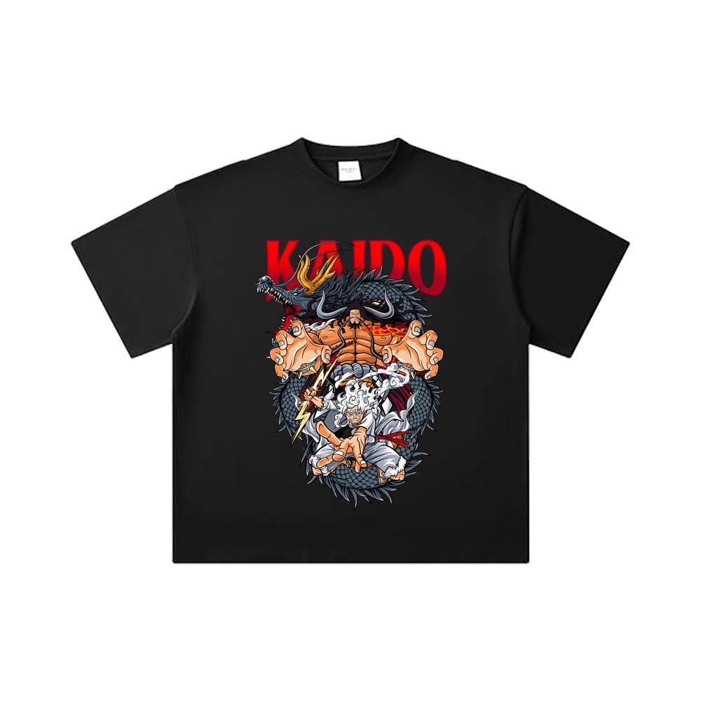 260 GSM Double Yarn 32 Count 100% Cotton One Piece V29 Kaido Print Unisex Heavy Cotton T Shirt