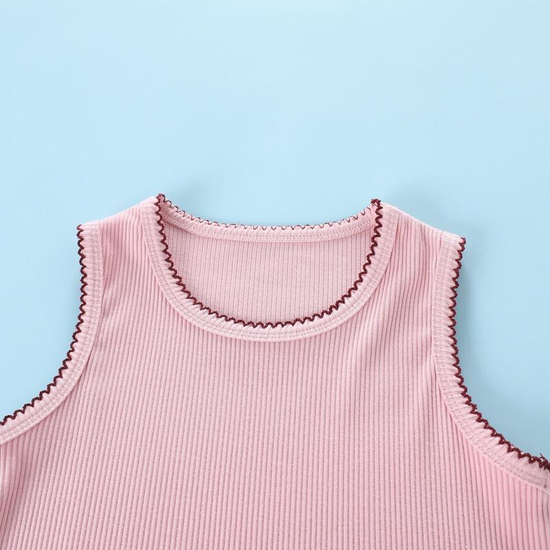 Girls' Versatile Round Neck Sleeveless Tank Top