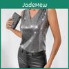 Vest Sleeveless Summer Womens Vneck Thin Plaid Top