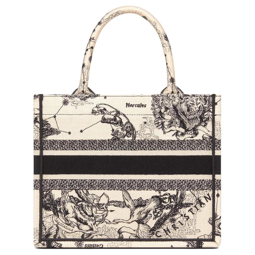 Dior BookTote Embroidery Handbag Small Women's Milk White M1265ZRHZ-M941