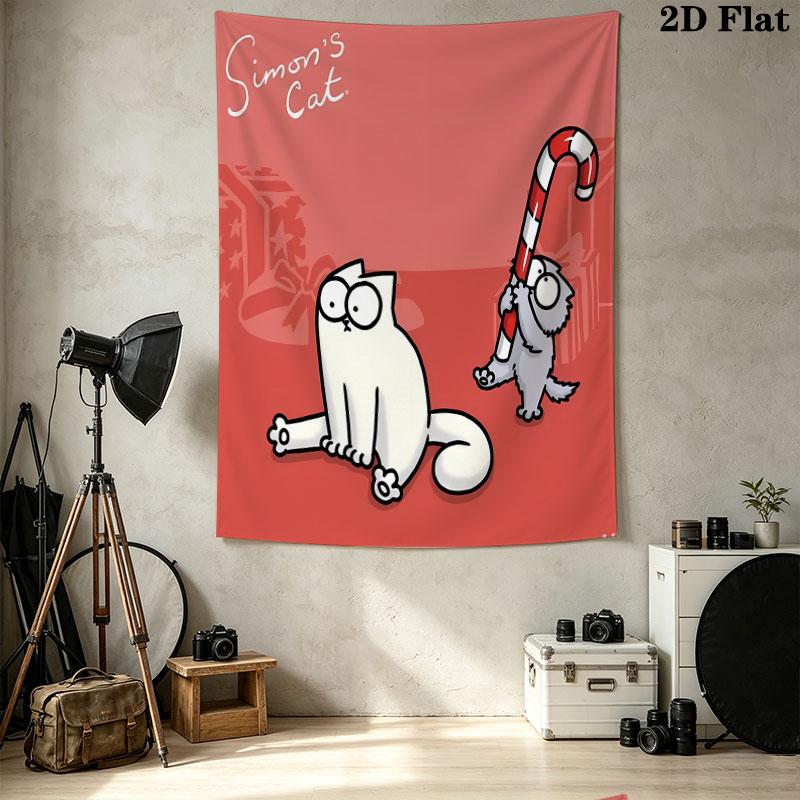 Simon'S Katze Wandteppich Ästhetisches Wandbehang Gedruckter Stoffdecke Dekorative Wandteppiche Für Schlafzimmer Wohnzimmer Heimdekoration