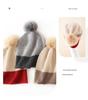 Women's High-End Cashmere Knit Pom-Pom Hat - 2025 Autumn/Winter Collection