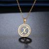 316L Stainless Steel 26 Letters A-Z Necklace NEW Crystal Rhinestone Necklaces for Women Wedding Valentine's Day Gifts