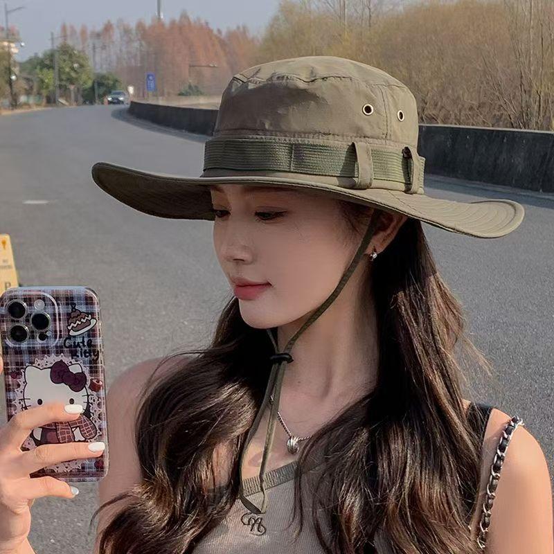 Summer and Autumn Outdoor Cowboy Hat Men's and Women's Hats Climbing Bucket Hat Sun Protection Hat Fishing Mountaineering Sun Hat Hiking Sun Hat