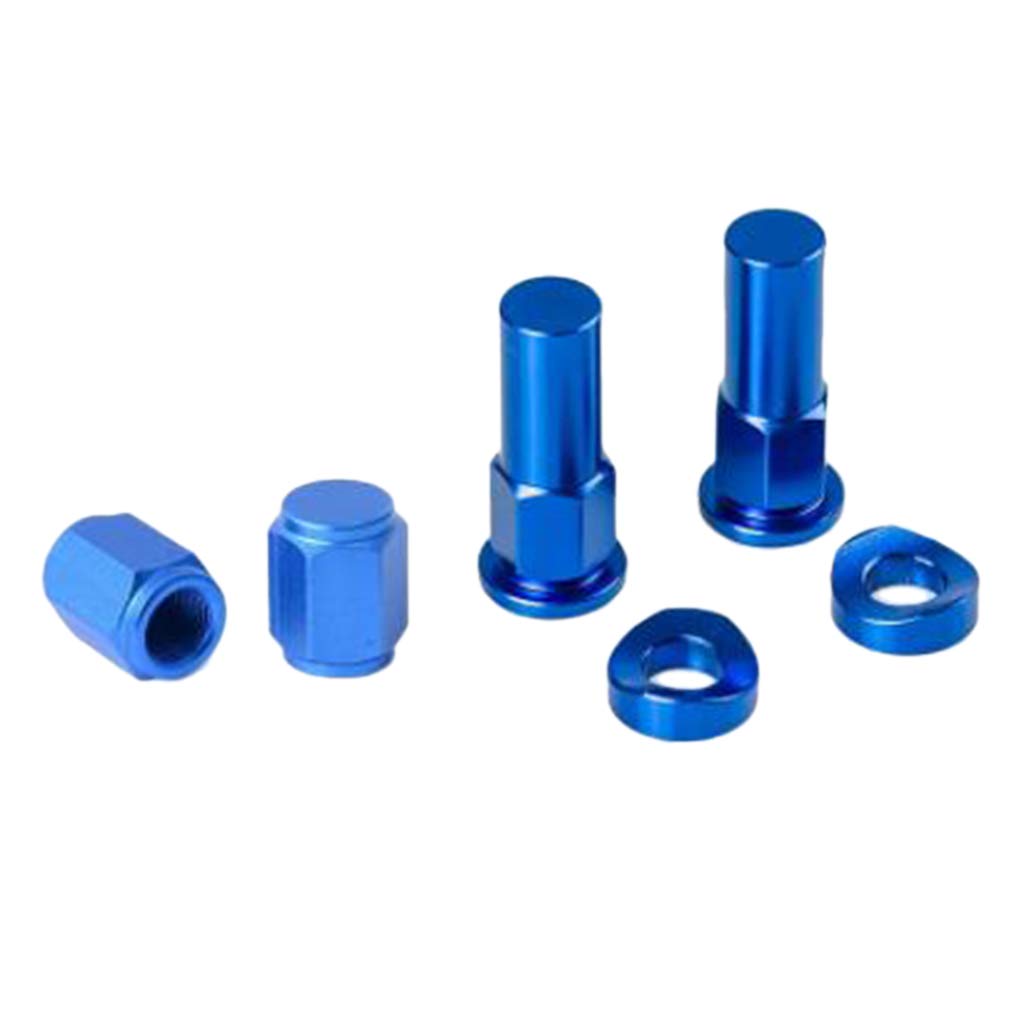 perfk 6 Sets Motorcycle Tire Wheel Valve Stem Cap Cover Rim Lock Nut CNC Universal - Blue