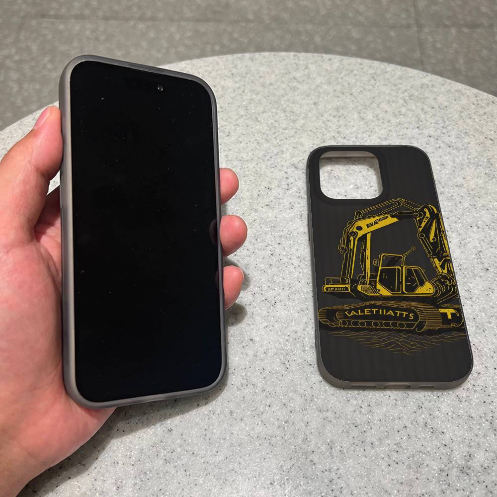 

Excavator mechanical For iPhone 17 16 15 Plus Pro Max 12 14 Plus 11 13 Wave Corrugated Stripe Funda Phone Cover iPhone 17 Pro