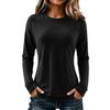 Women's Color Casual Neck Long Sleeve Slim Fit Top, Comfortable Everyday Wear