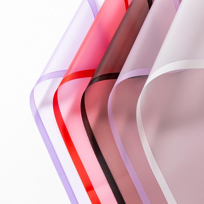 4pcs/Pack Flower Wrapping Paper Colour Border Rose Korean Style Half Transparent Gift Packing Florist Bouquet Wrapping Material