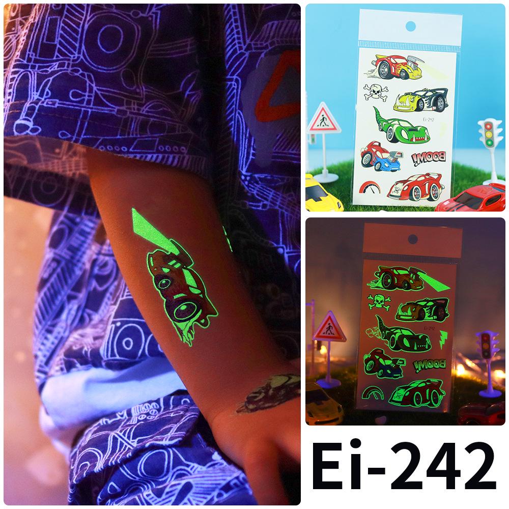 Rekalong Luminous Waterproof Racing Car Tattoo Stickers for Night Parties